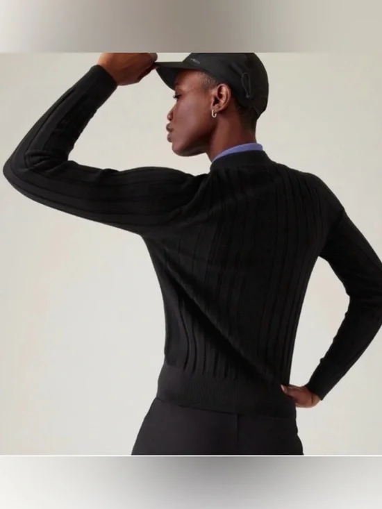 Athleta Fairway Sweater women’s medium black (new) - Picture 2 of 10